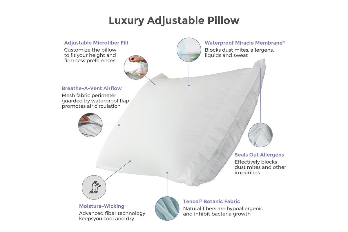 Adjustable Luxury Tencel Pillows Mcleary's Canadian Made Quality